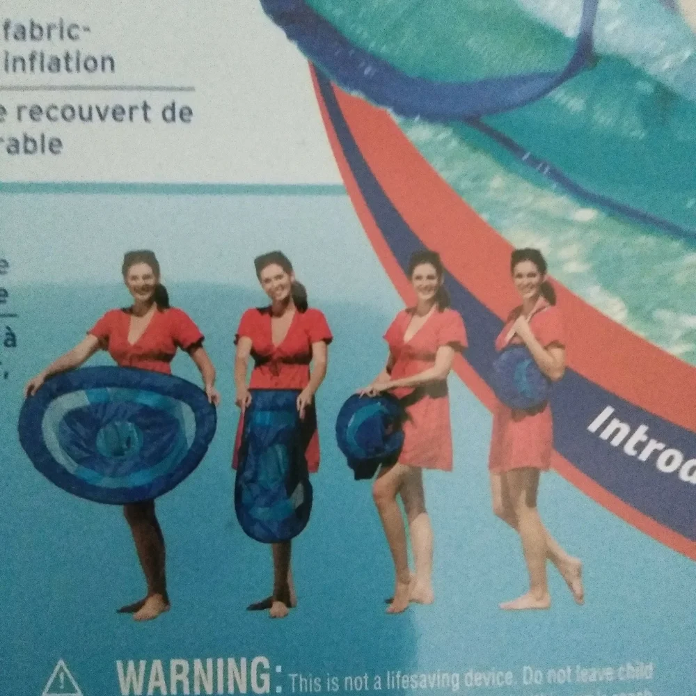 New SwimWays Baby Spring Float Sun Canopy BLUE * Swim Step 1 for 9-24 Months